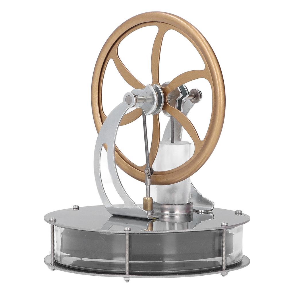 Низкотемпературный двигатель Стирлинга Модель Интересный Нержавеющая сталь Цинковый сплав Маховик Золотой Стирл