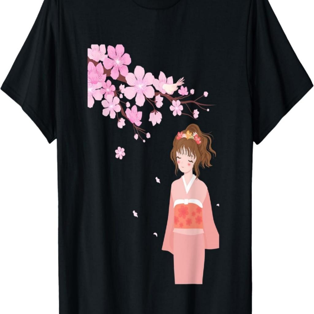 SWEET GIRL WALKING THRU SAKURA CHERRY BLOSSOM T-Shirt