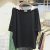 2023 Korean Style Off-Shoulder Cotton Loose T-Shirt for Women