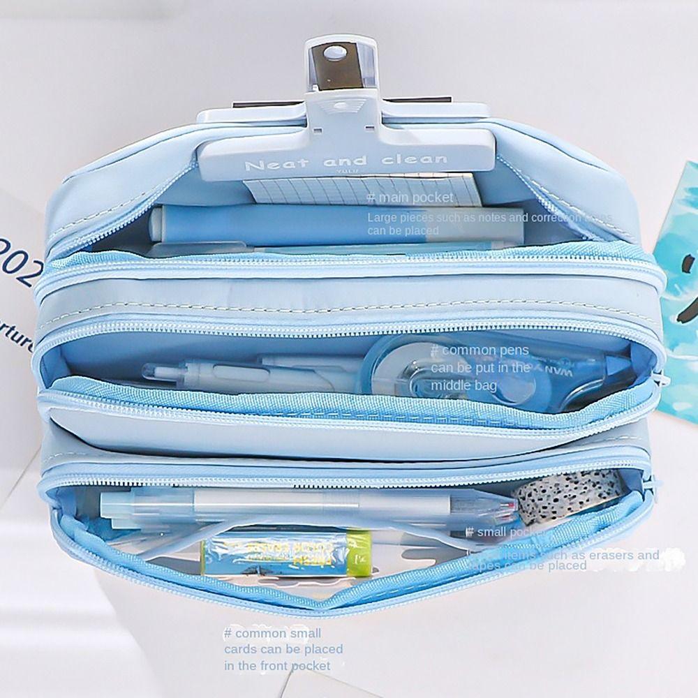 Multilayers Pencil Case Staircase Style Stationery Storage Pouch Pen Bag  Office School Supplies
