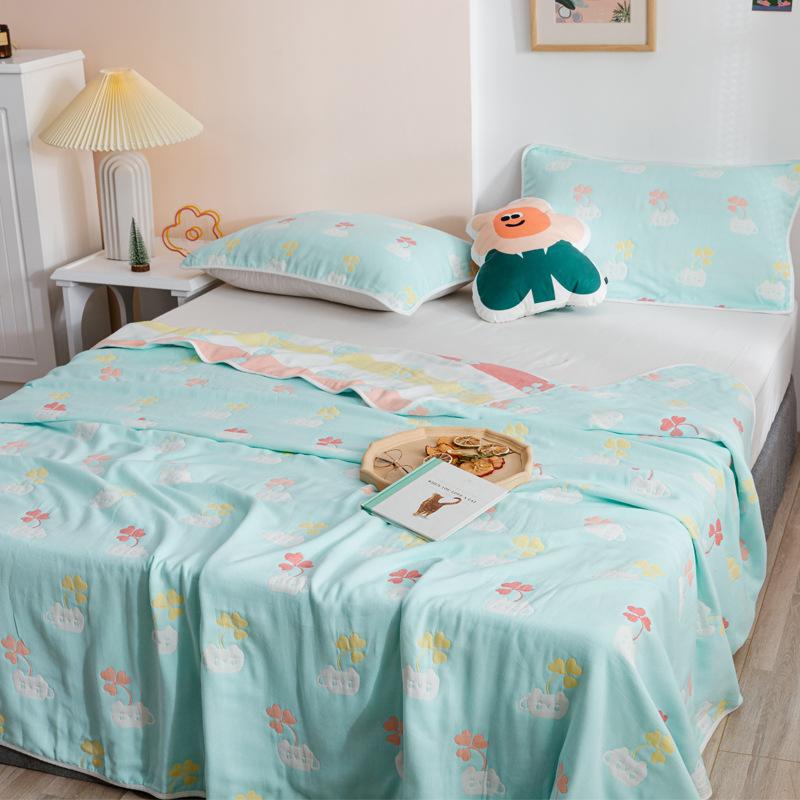 New Pure Cotton Six Layer Gauze Towel, Duvet Sheet, Double Air Conditioning Blanket, Annual All Cotton Sofa Towel, Seasonal Lunch Break Blanket