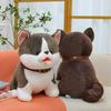 Cute Plush Dog Toy For Kids Grey Pp Cotton Stuffed Animal Decor