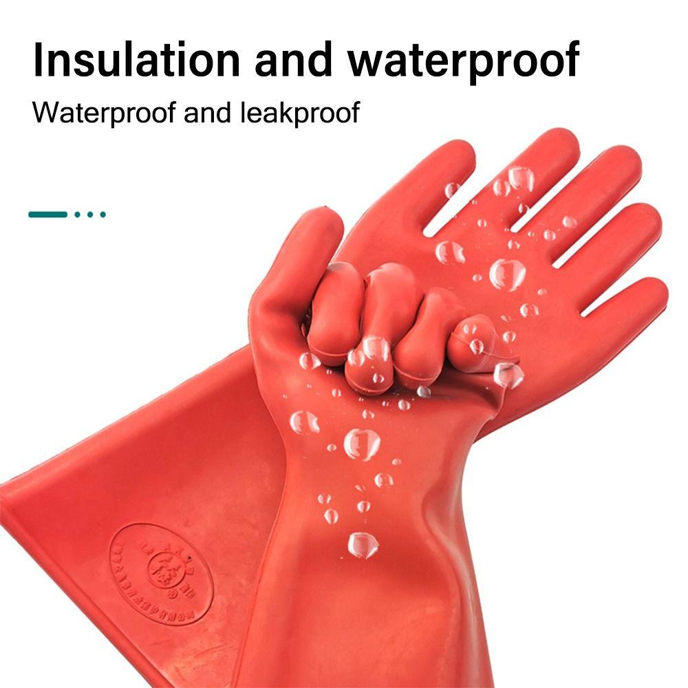 Red Electrician Insulating Gloves 5KV Work Safe Gloves Protective Insulation Mittens Electrical