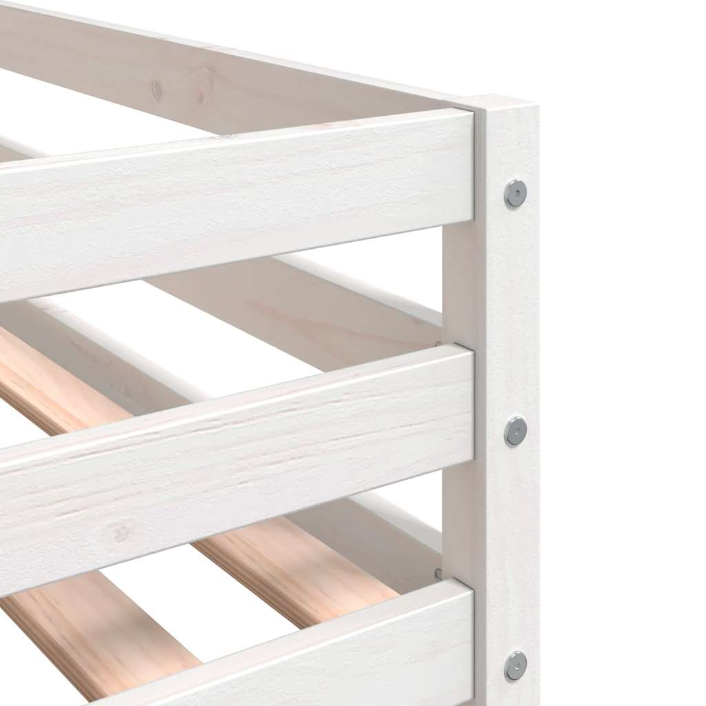Bunk Bed with Curtains Blue 80x200 cm Solid Pine Wood