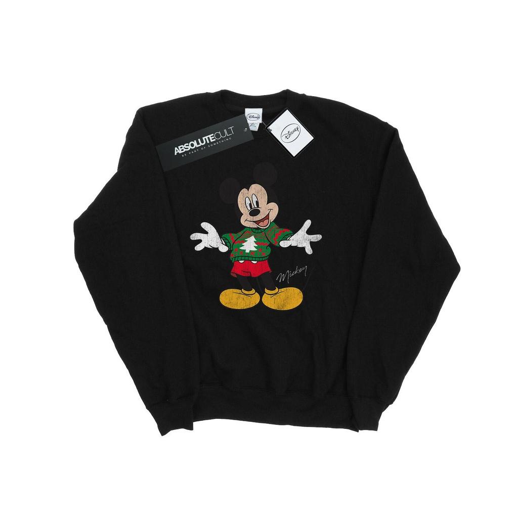Disney Womens/Ladies Mickey Mouse Christmas Jumper Sweatshirt