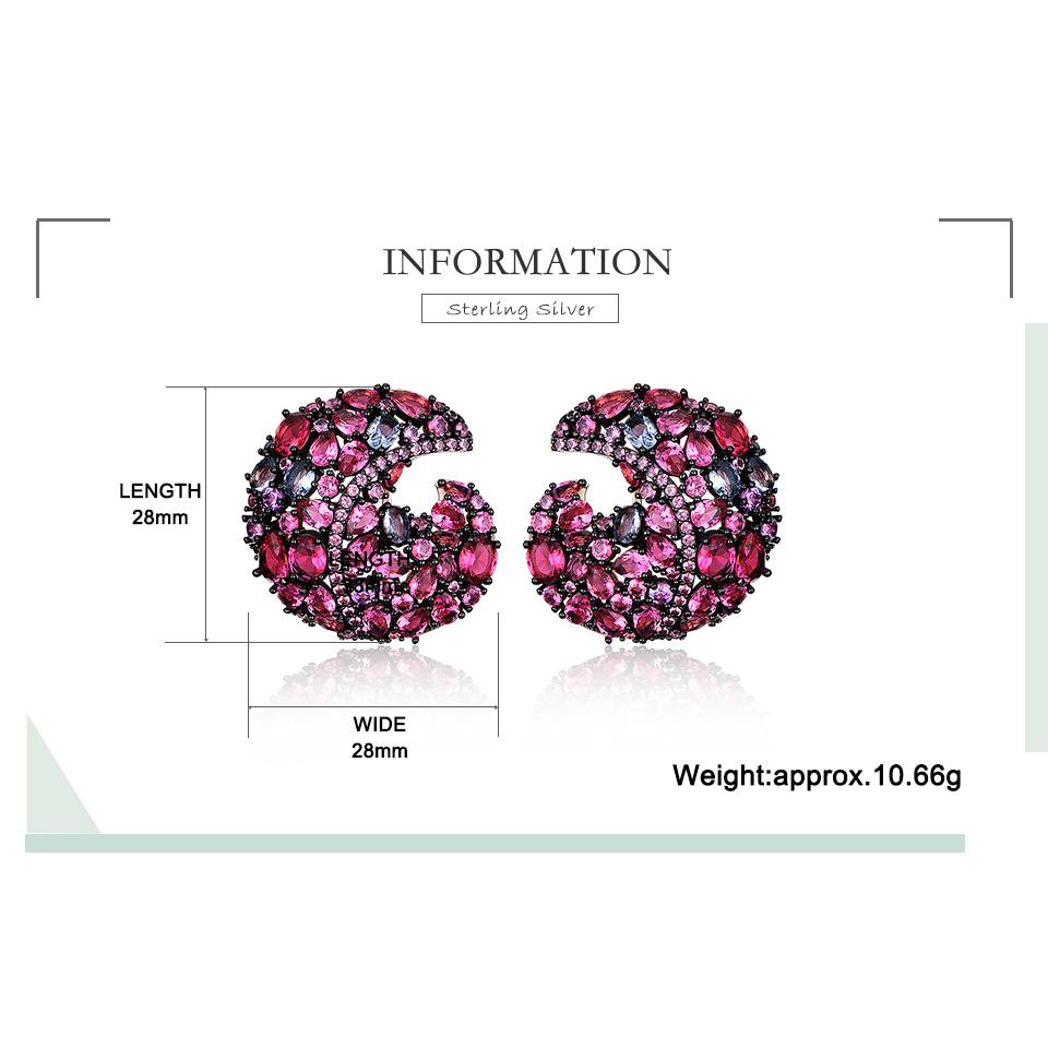 Umcho Настоящие серьги-гвоздики из стерлингового серебра 925 пробы, созданные с помощью нано-цветных драгоценных камней, для женщин, свадебный подарок, ювелирные украшения