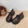Fashion lace-up small leather shoes women's autumn and winter new platform versatile British college style retro jk loafer single shoes