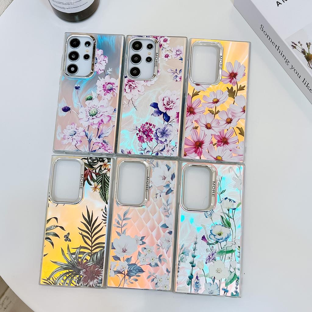 Electroplating Laser Flower Imd Suitable for Samsung S25 Ultra Mobile Phone Case A16 Full Cover Anti Fall S24plus
