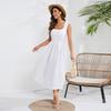 2025 eBay Amazon Независимая станция Сексуальное платье-футляр с открытой спиной Повседневное Французский отпуск Маленькое белое платье Без рукавов