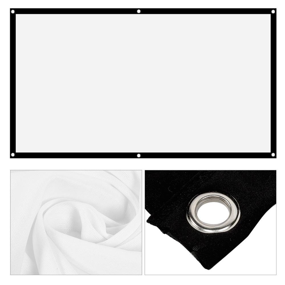 Soft Portable Projector Screen White Projection Screen Washable Projector Curtain Home Theater