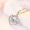 999 Sterling Silver Necklace for Women Korean Style Clavicle Chain Pure Silver Pendant Jewelry Love Love