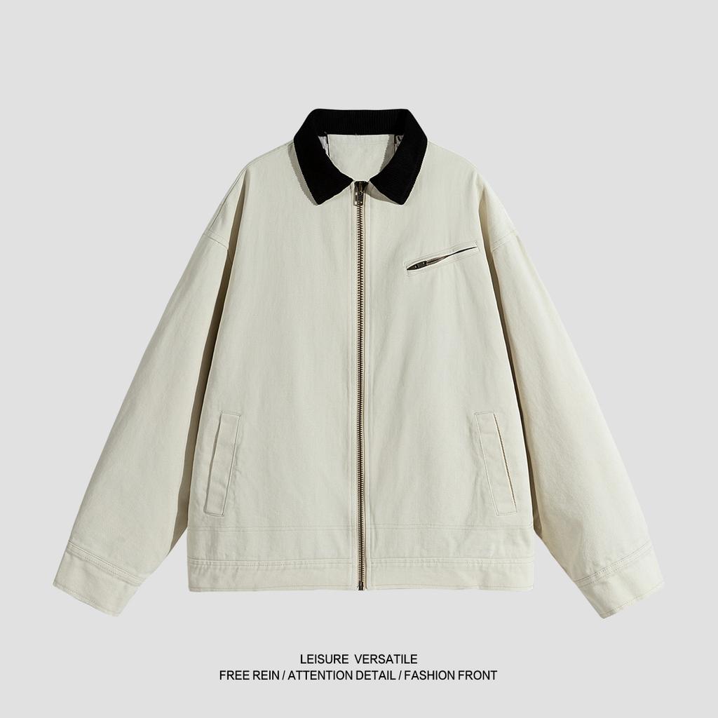 Куртка из чистого хлопка для мужской новой куртки в американском стиле, стиранная и состаренная, с лацканами, мужская весенне-осенняя одежда