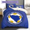 Bosnia and Herzegovina National Football Team Pattern Bedding,Quilt Set Quilt Cover Pillowcase Home Birthday Gift(1 * duvet cover + 2 * pillowcase, wi