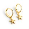 925 Sterling Silver Hoop Earring for Women Starfish Gold Silver Ear Jewelry Wholesale S-E1388
