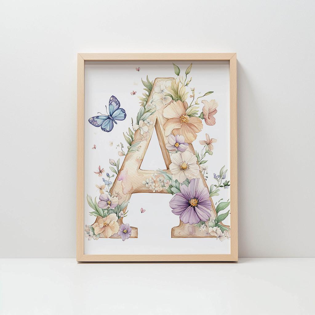 Poster Floral Letter "A" For Children Poster Floral Letter "A" For Children, 70X100 Cm, Frameless, Matte Paper 230 Gsm
