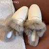 Меховые женские тапочки на плоской подошве Мюли Кожаная обувь Женские 2024 Тенденция Зима Теплая Модная Короткая Мягкая Хлопковая Обувь Ботинки Слингбэк Сноу Ботас