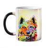 Cute Pop Art Dogs Heat Reveal Coffee Mug, Ceramic Color Changing, Magic Milk Tea Cup, Surprised Gift, 11oz