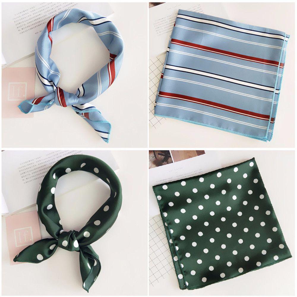 Gifts Small Vintage Elegant Square Scarf Head Neck Silk Feel Satin Hair Tie Band