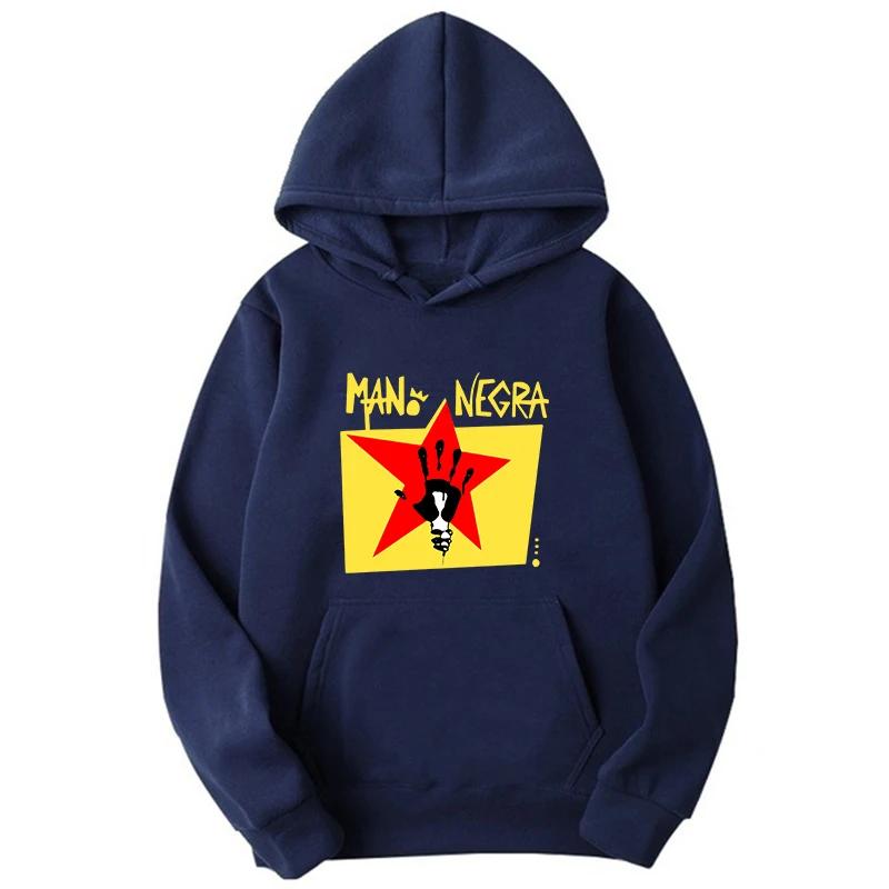 Spring and Autunm Mano Negra Manu Chao Rock Band Men's Hoodies New High Quality Tops Vintage Casual Unisex Long Sleeve Pullover