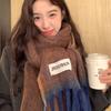 Korean Style Winter Cashmere Scarves Gradient Color Cashmere Shawl Long Wool Tassel Scarf Women