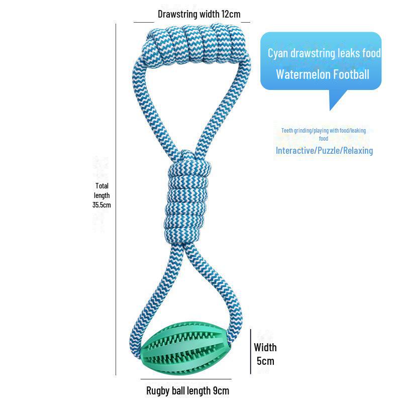Игрушка для питомца из хлопковой веревки: Мяч-дозатор для еды для собак и кошек, который можно тянуть вручную, избавляет от скуки и чистит зубы. Дизайн выполнен в виде оливкового арбуза.