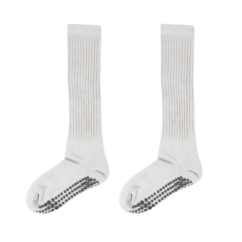 1pair Yoga Socks Cotton Dot Silicone Terry Non-slip Women Pilates Grip Knee-high Slouch Long Socks