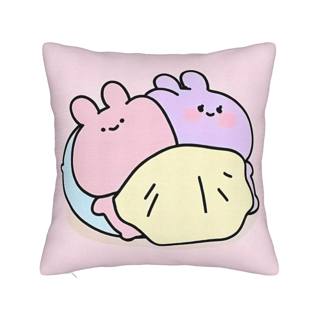 Asamimichaan Asleep Cartoon Square Pillow Case Cute Asamimi Cushion Covers Awesome Polyester Decorative Pillowcover For Home 18"