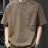 Summer American-style Pocket Trendy Loose Retro Men's Short-sleeved Round-neck Casual T-shirt