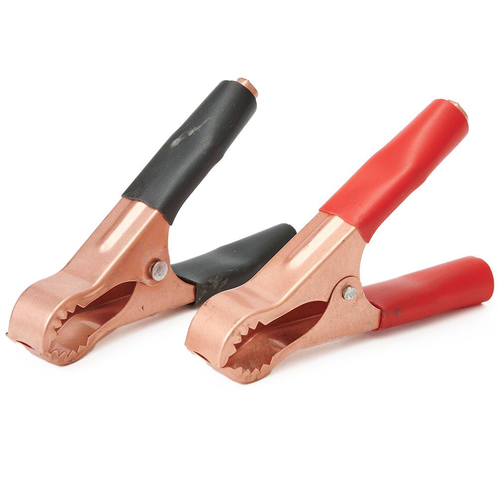 2pcs Copper Plated For Alligator Battery Charger Clips Test Clamp For Jump Starter Applied For Electrical Project,Voltage Tester
