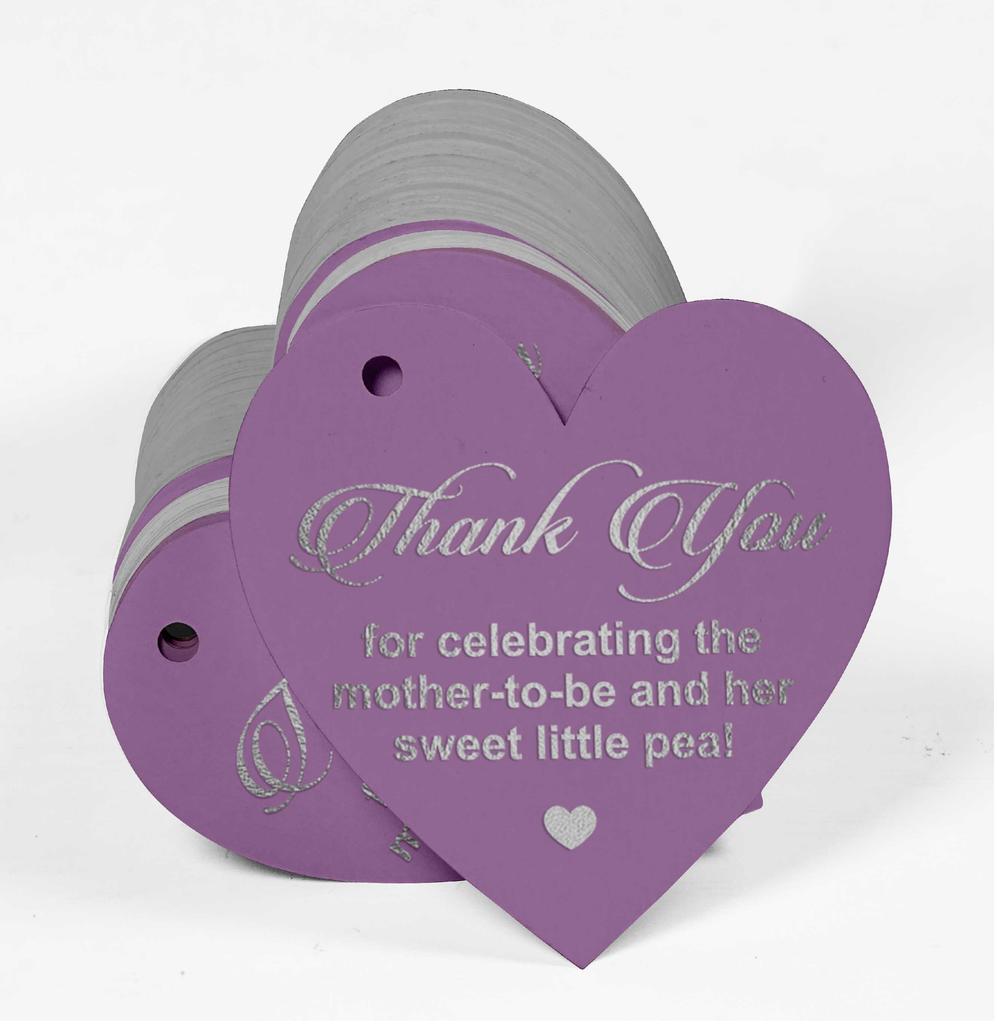 Inkdotpot 100 шт. в упаковке, спасибо за празднование дня рождения будущей мамы, бумажные бирки, поделки, настоящая серебряная фольга, подвеска