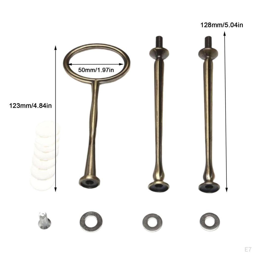 Cake Plate Stand Handle Hardware Rod Metal Dessert Holder 3 Tiers Cupcake Tray
