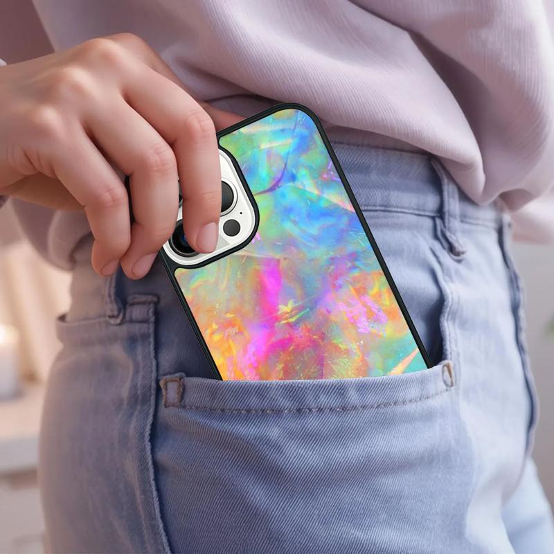 Голографический переливающийся чехол для телефона для iPhone 17 Air 15 16e 14 13 Pro Max Coque 12 11 Pro Max PLUS
