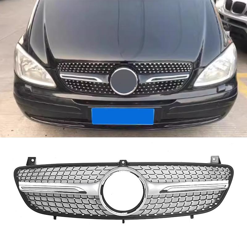 Передняя решетка для Mercedes-Benz W639 Viano/Vito 2006 2007 2008 2009 2010 Передний бампер Гоночная бриллиантовая решетка Аксессуары для тюнинга