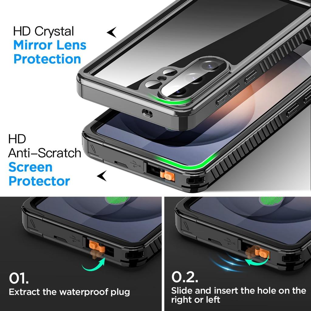 Для Samsung S20 S21 S23 S24 Plus S25 FE S25 Edge S26 Ultra Водонепроницаемый чехол IP68 Подводная крышка Защита экрана