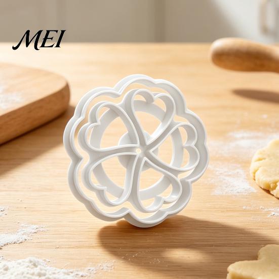 Decorative Snack Making Supplies 3D Printed Flower Cookie Cutter, Petal Patterns Safe PLA Mold, Plastic Pasta Cutter Reusable DIY Clay Crafts