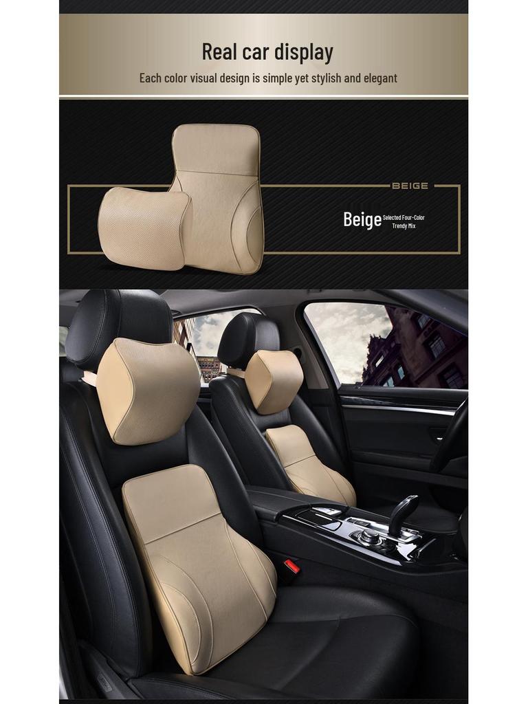 Buick Car Headrest and Lumbar Support Pillow - Memory Foam, Customizable Logo