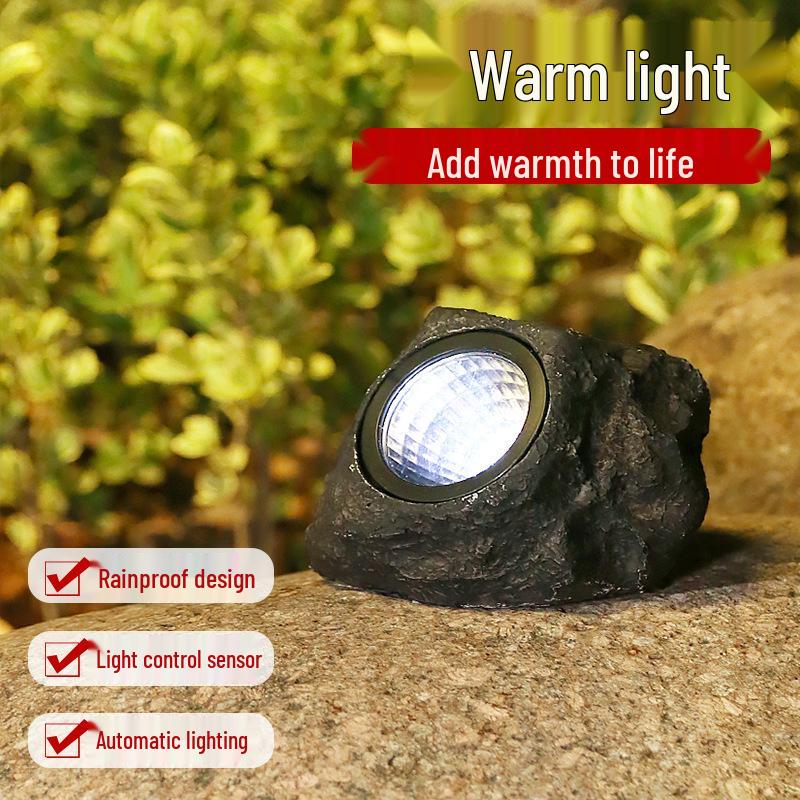 Водонепроницаемые садовые прожекторы на солнечной батарее в виде камней для наружного украшения газона