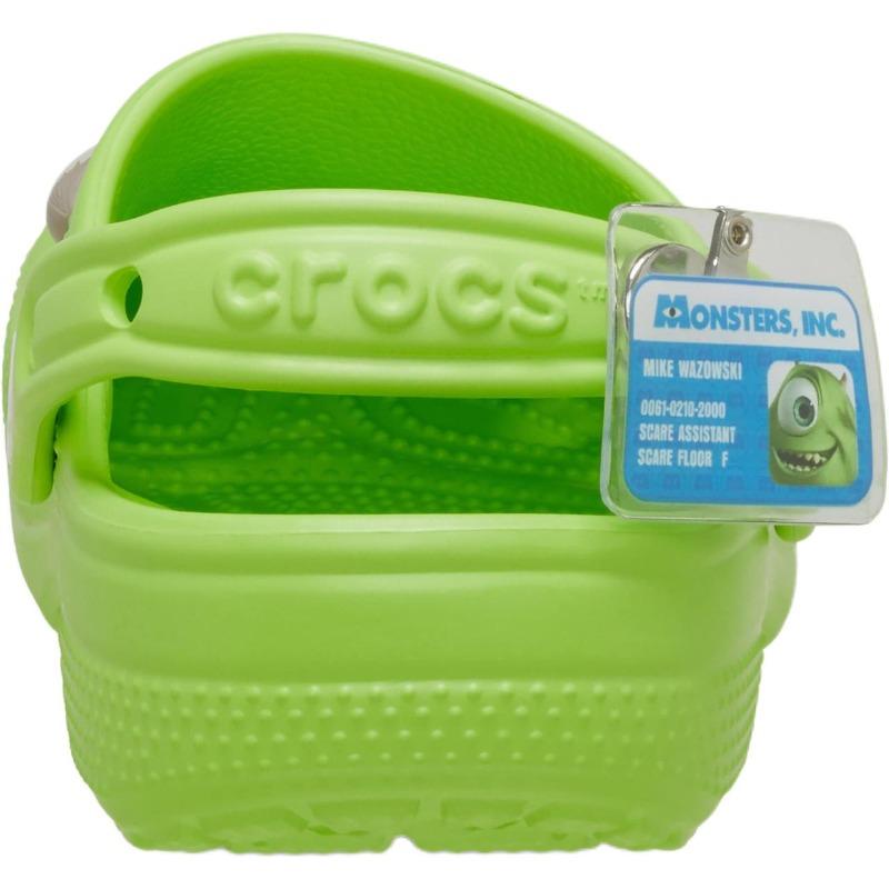 Crocs Детские Сабо Классические Зеленые с Коллаборацией Monsters Inc Универсальные Удобные Низкие Сандалии 210876-90H