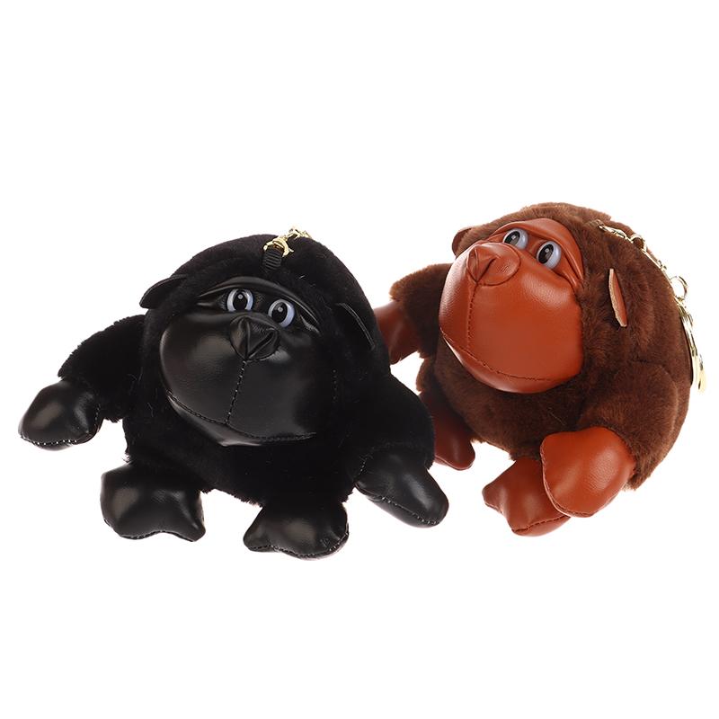 Cute Chimpanzee Pendant Keychain Plush Doll Toys Little Monkey Stuffed Filling Doll Keyring Backpack Charms Car Bag Decor Gifts