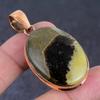 Септариевый Камень Драгоценный Камень Медная Бижутерия Подвеска 2,09"