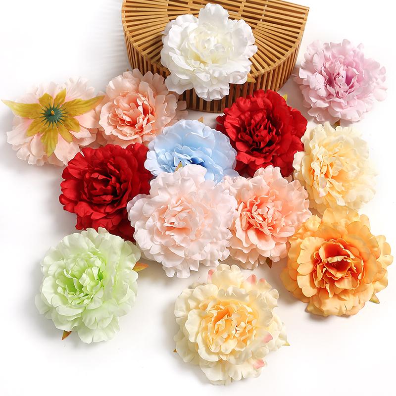 2/5Pcs Peony Artificial Flowers Heads High Quality Home Decor Garland Wedding Decoration DIY Bride Crafts Wreath Accessory
