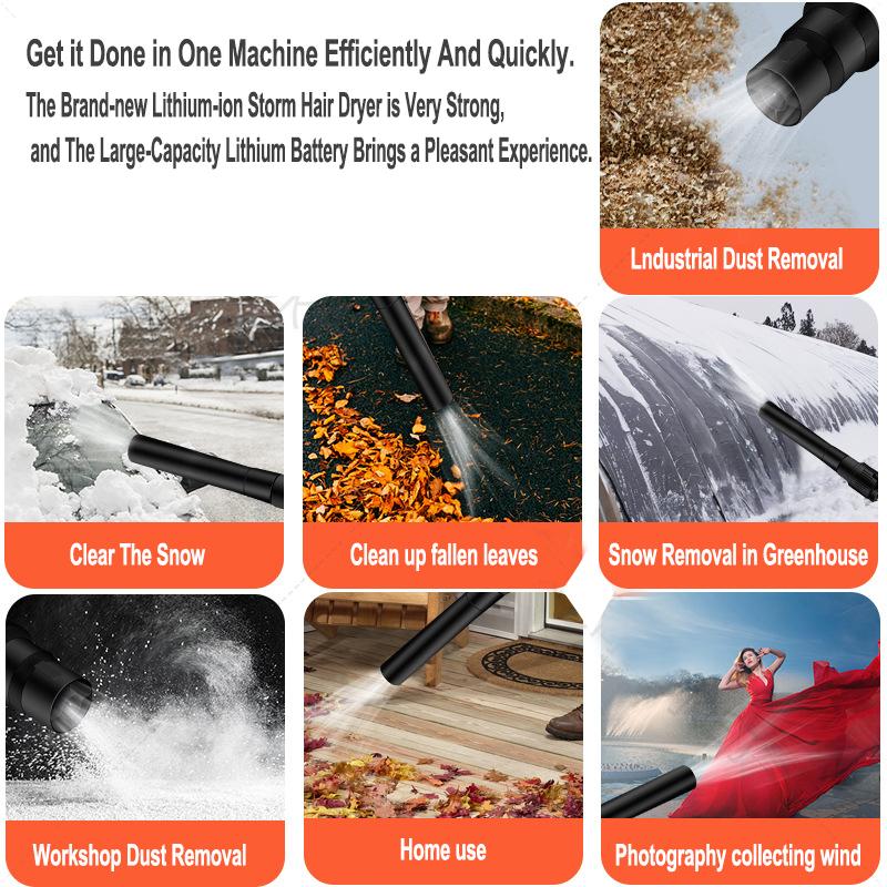 Бесщеточный литиевый аккумулятор 21 В воздуходувка зарядка ручной воздуходувка пылесборник