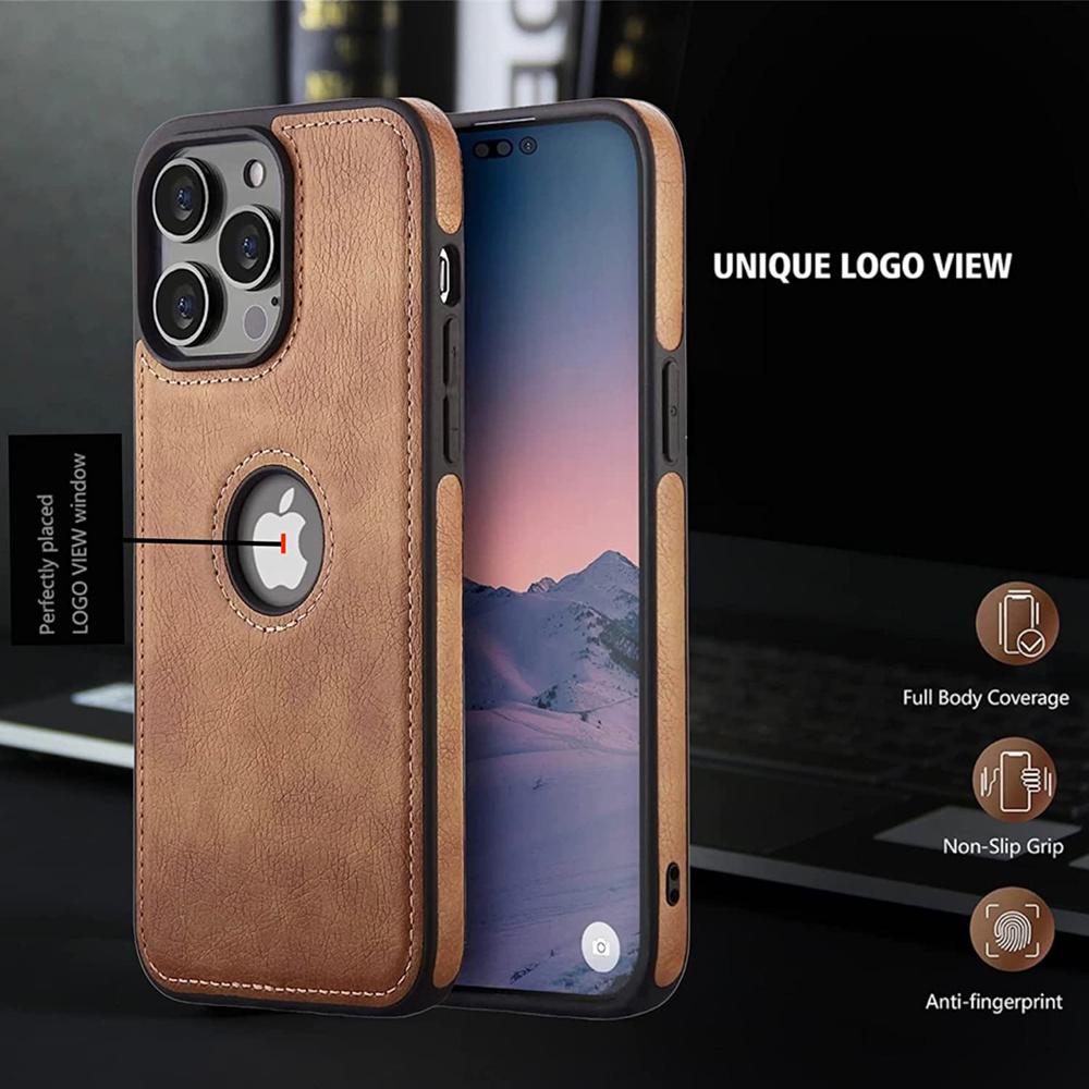 Ультратонкий кожаный чехол для телефона для iPhone 14 13 12 11 Pro Max XS XR X SE 7 8 Plus, противоударный бампер, мягкая деловая задняя крышка