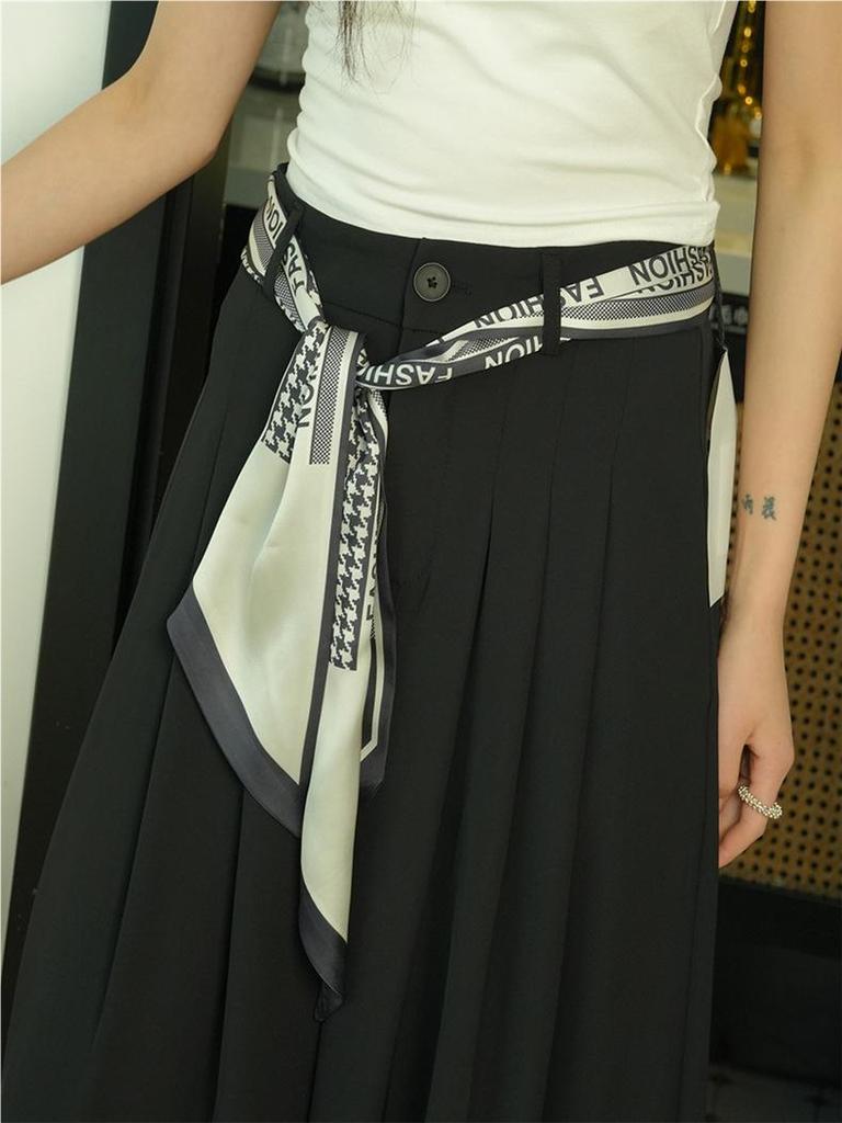 Женский ленточный шарф-пояс 2025: Длинный аксессуар-полоска для джинсов, юбок и шеи