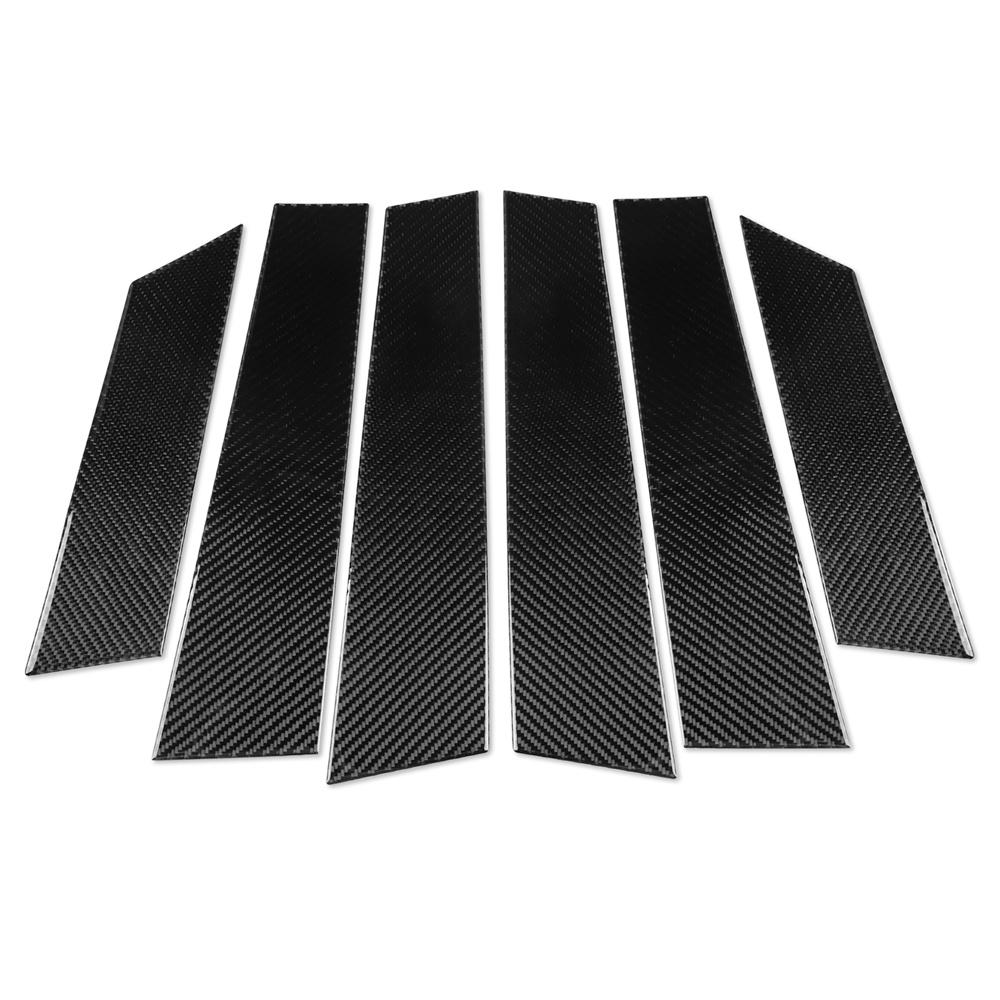 6Pcs Carbon Fiber Door Window B Pillar Cover Trim Sticker For Byd Seal 22-25
