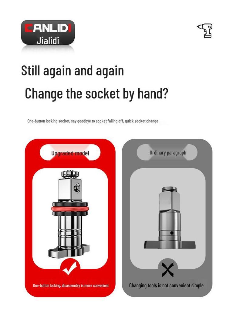 Насадка-переходник для электрического гайковерта двойного назначения: Многоцелевой адаптер и набор квадратных сверл/отверток.
