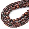 Бусины из натурального камня красный тигровый глаз круглые бусины для изготовления ювелирных изделий DIY браслет ожерелье ножной браслет