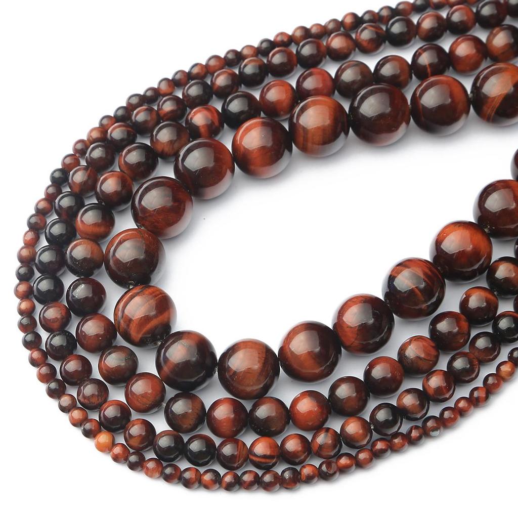 Бусины из натурального камня красный тигровый глаз круглые бусины для изготовления ювелирных изделий DIY браслет ожерелье ножной браслет