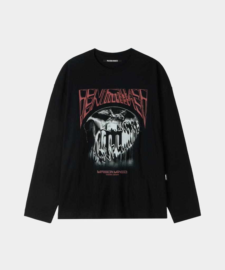 MAISON MINED Черная футболка с длинным рукавом