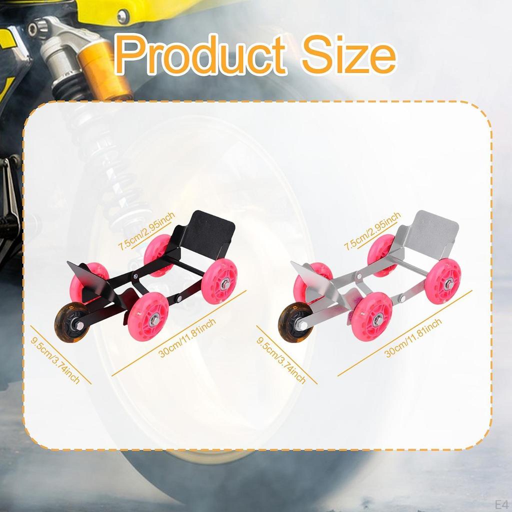 Motorcycle Wheel Dolly Roller Foldable High Carbon Steel Motorbike Moving Tool Portable Tire Skate